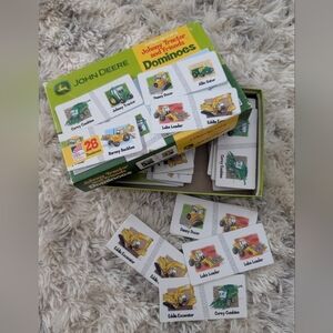 JOHN DEERE Johnny Tractor Domino Set - Green and Yellow Toddler Childs Game